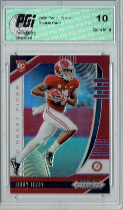 Jerry Jeudy 2020 Prizm Draft #103 Red SP Rookie Card PGI 10