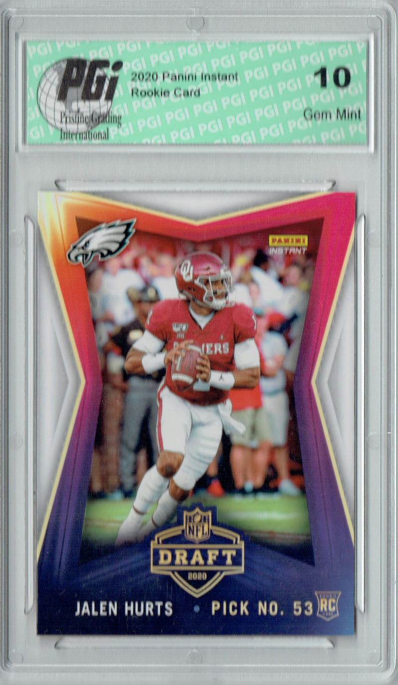 Jalen Hurts 2020 Panini Instant #7 Draft 740 Made Rookie Card PGI 10