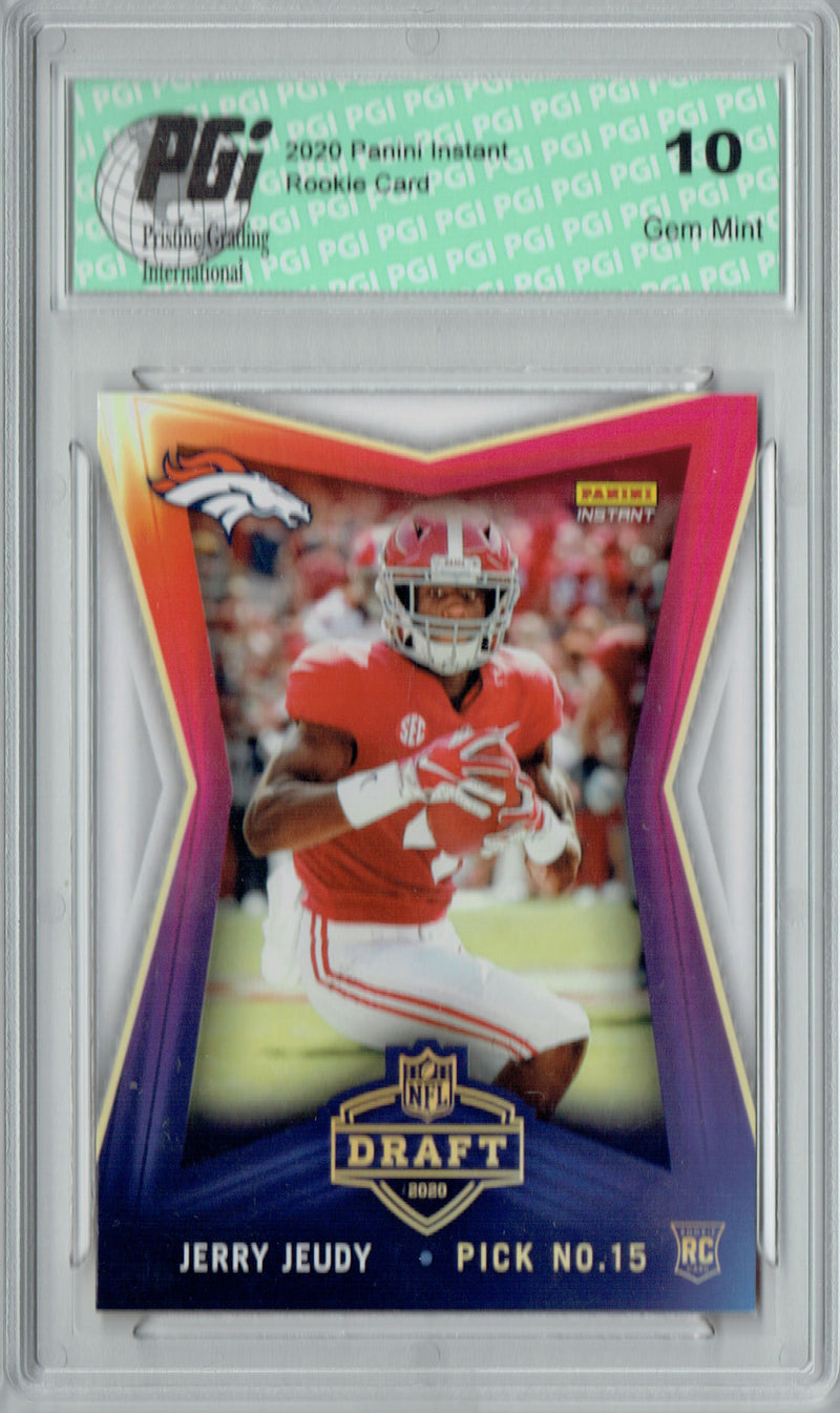 Jerry Jeudy 2020 Panini Instant #15 Draft 893 Made Rookie Card PGI 10