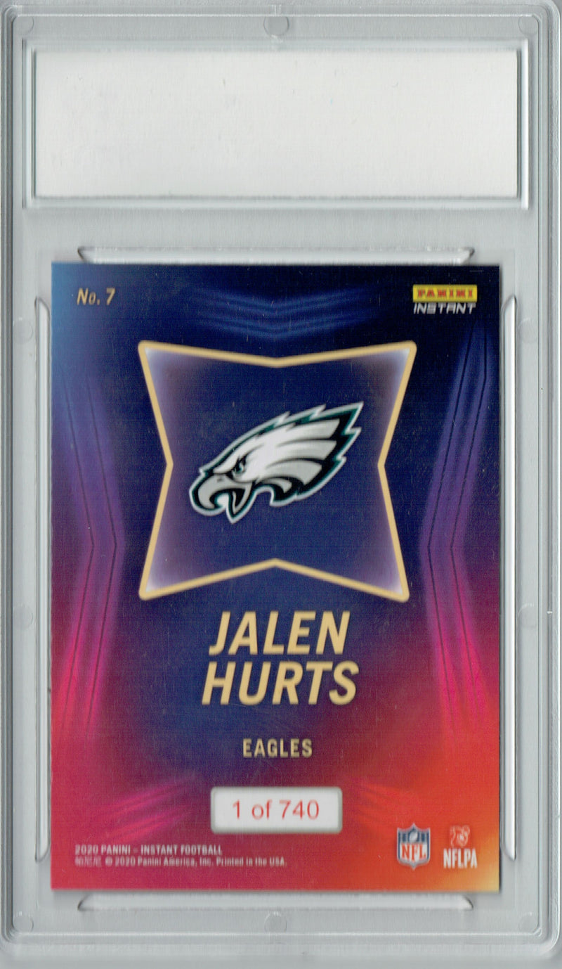 Jalen Hurts 2020 Panini Instant #7 Draft 740 Made Rookie Card PGI 10