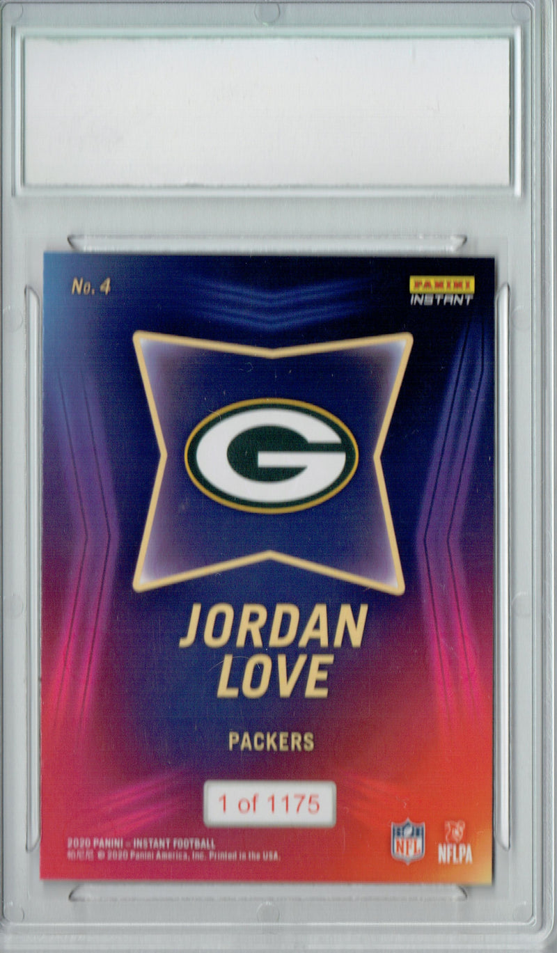 Jordan Love 2020 Panini Instant #4 Draft 1,175 Made Rookie Card PGI 10