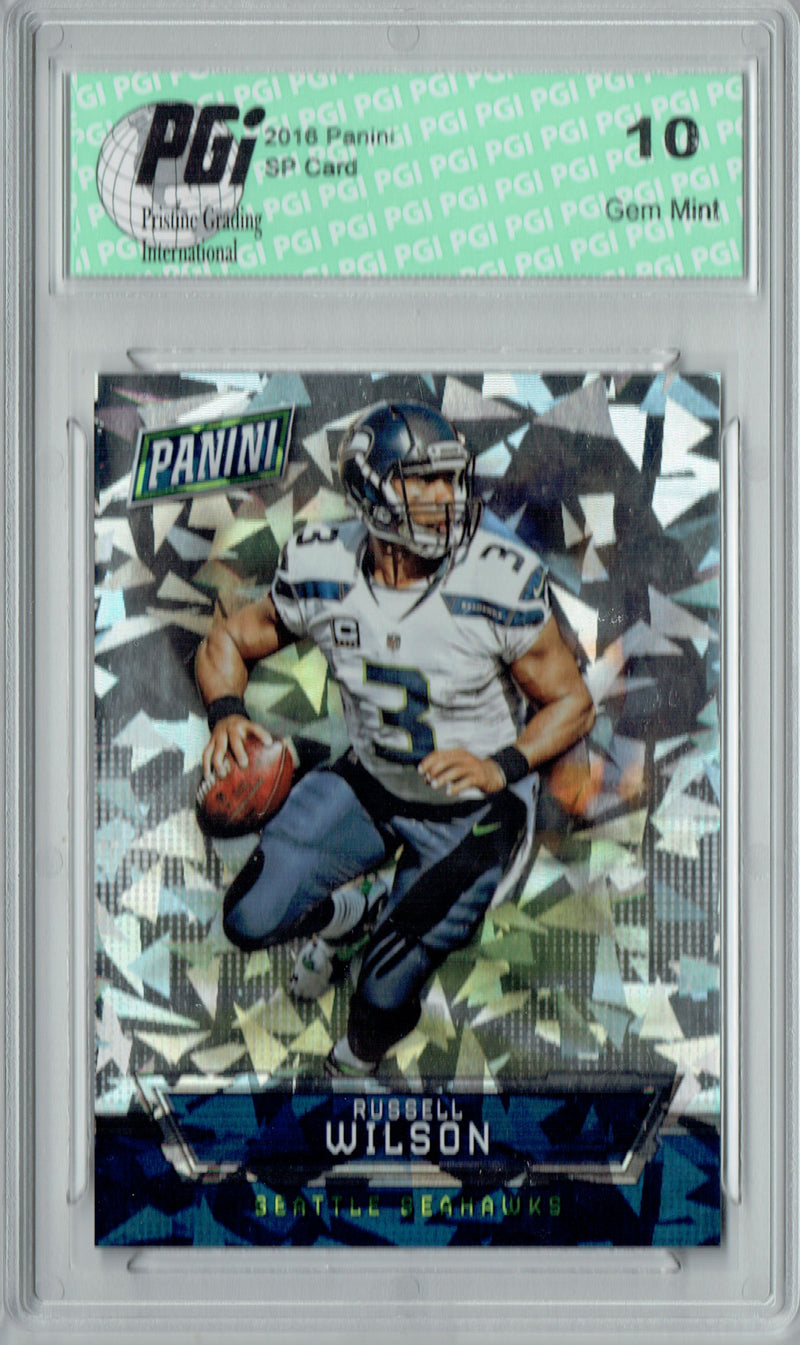 Russell Wilson 2015 Panini #27 Cracked Ice 25 Made Card PGI 10