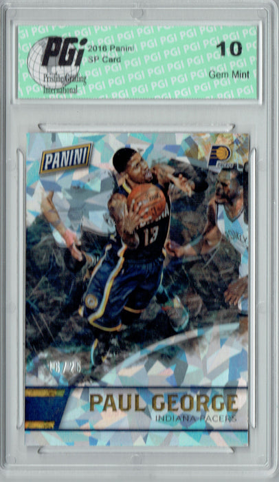 Paul George 2016 Panini #15 Cracked Ice 25 Made Card PGI 10