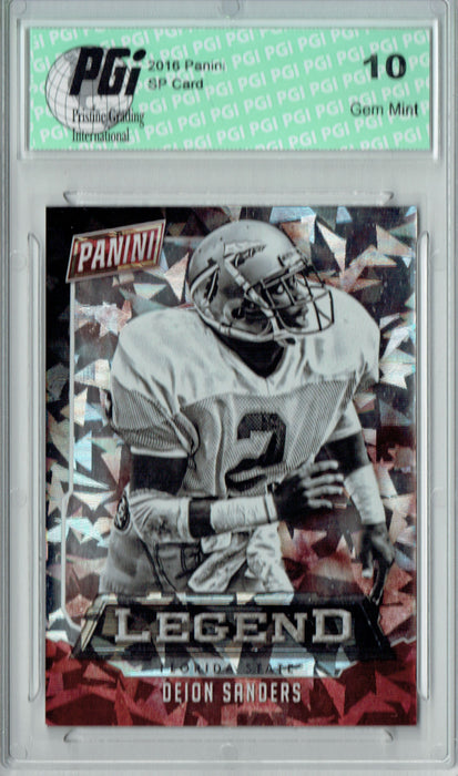 Deion Sanders 2016 Panini #C2 Cracked Ice 25 Made Card PGI 10