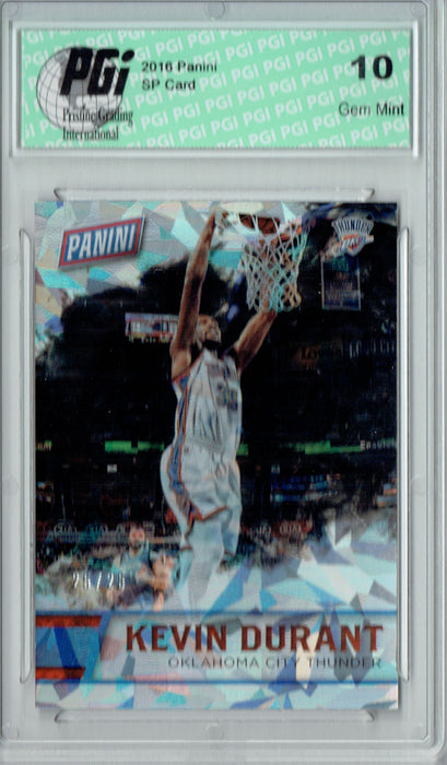 Kevin Durant 2016 Panini #2 Cracked Ice 25 Made Card PGI 10