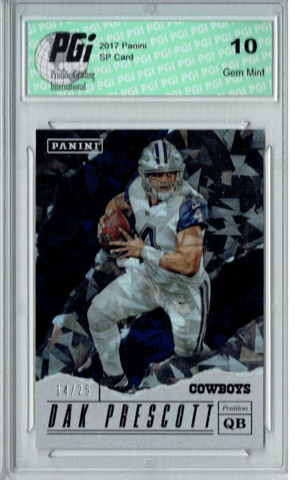 Dak Prescott 2017 Panini #ROY Cracked Ice 25 Made Card PGI 10