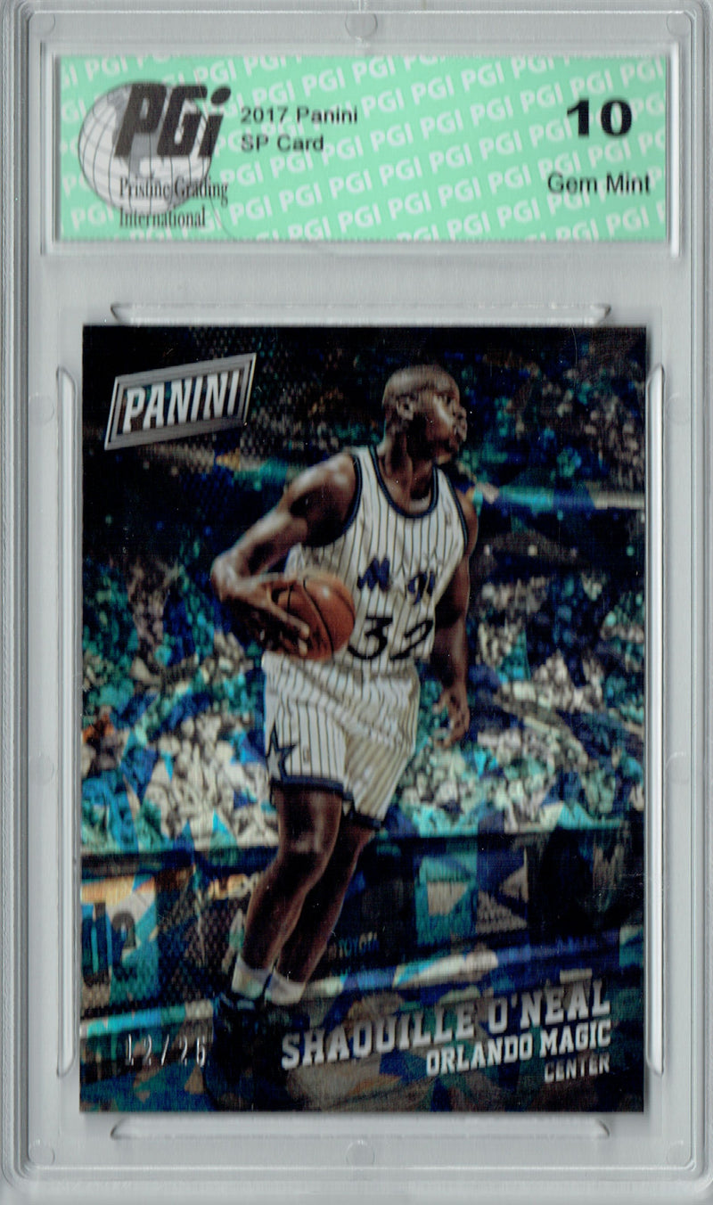 Shaquille O'Neal 2017 Panini #12 Cracked Ice 25 Made Card PGI 10