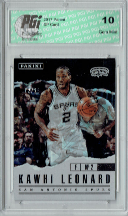 Kawhi Leonard 2017 Panini #17 Cracked Ice 25 Made Card PGI 10