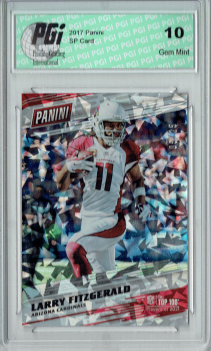 Larry Fitzgerald 2017 Panini #45 Cracked Ice 25 Made Card PGI 10