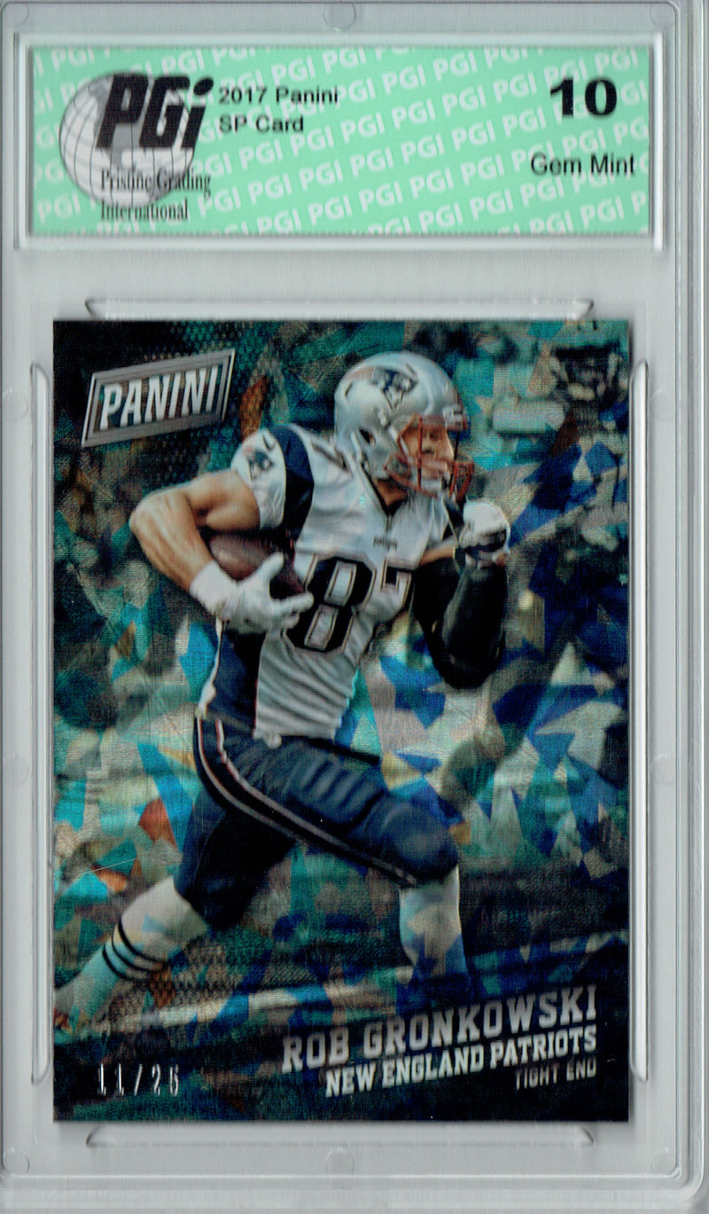 Rob Gronkowski 2017 Panini #39 Cracked Ice 25 Made Card PGI 10