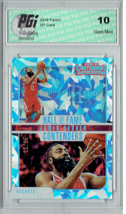 James Harden 2018 Panini Contenders #7 Cracked Ice 25 Made Card PGI 10