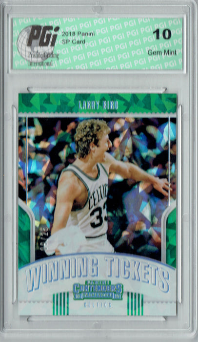 Larry Bird 2018 Panini Contenders #25 Emerald Cracked Ice #9/25 Card PGI 10