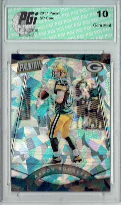 Aaron Rodgers 2017 Panini #6 Cracked Ice 25 Made Card PGI 10