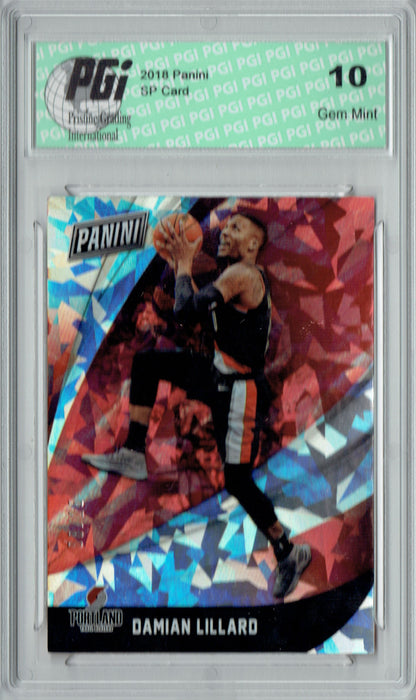 Damian Lillard 2017 Panini #13 Cracked Ice 25 Made Card PGI 10