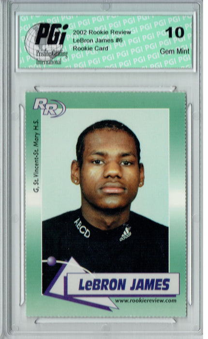 LeBron James 2002 Rookie Review High School Card #6 Adidas Perfs