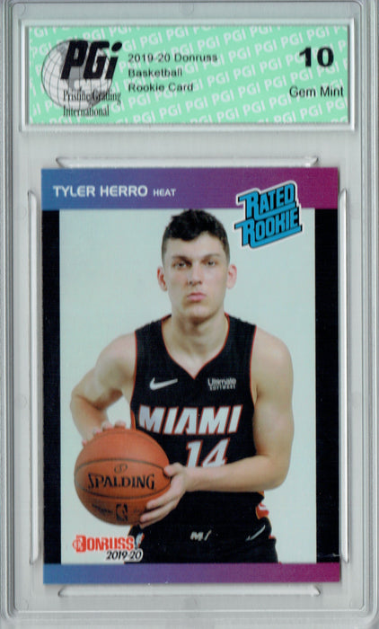 Tyler Herro 2019 Donruss #12 Retro Rated Rookie 1/3431 Rookie Card PGI 10