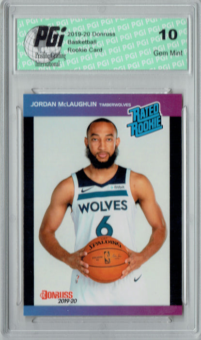 Jordan McLaughlin 2019 Donruss #40 Retro Rated Rookie 1/3431 Rookie Card PGI 10