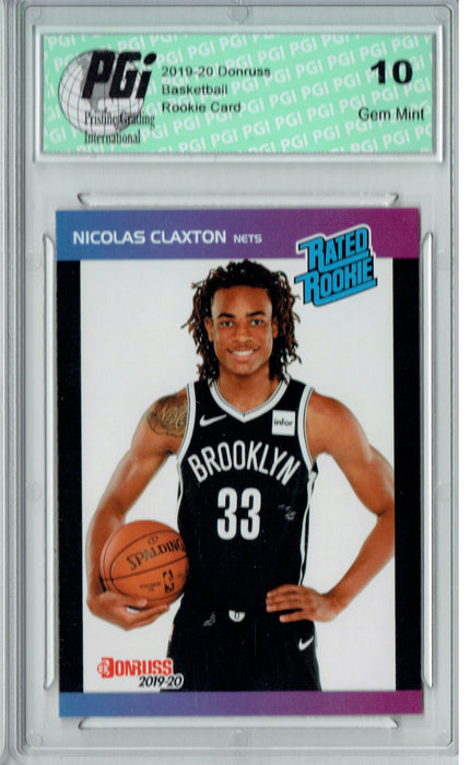 Nicolas Claxton 2019 Donruss #44 Retro Rated Rookie 1/3431 Rookie Card PGI 10