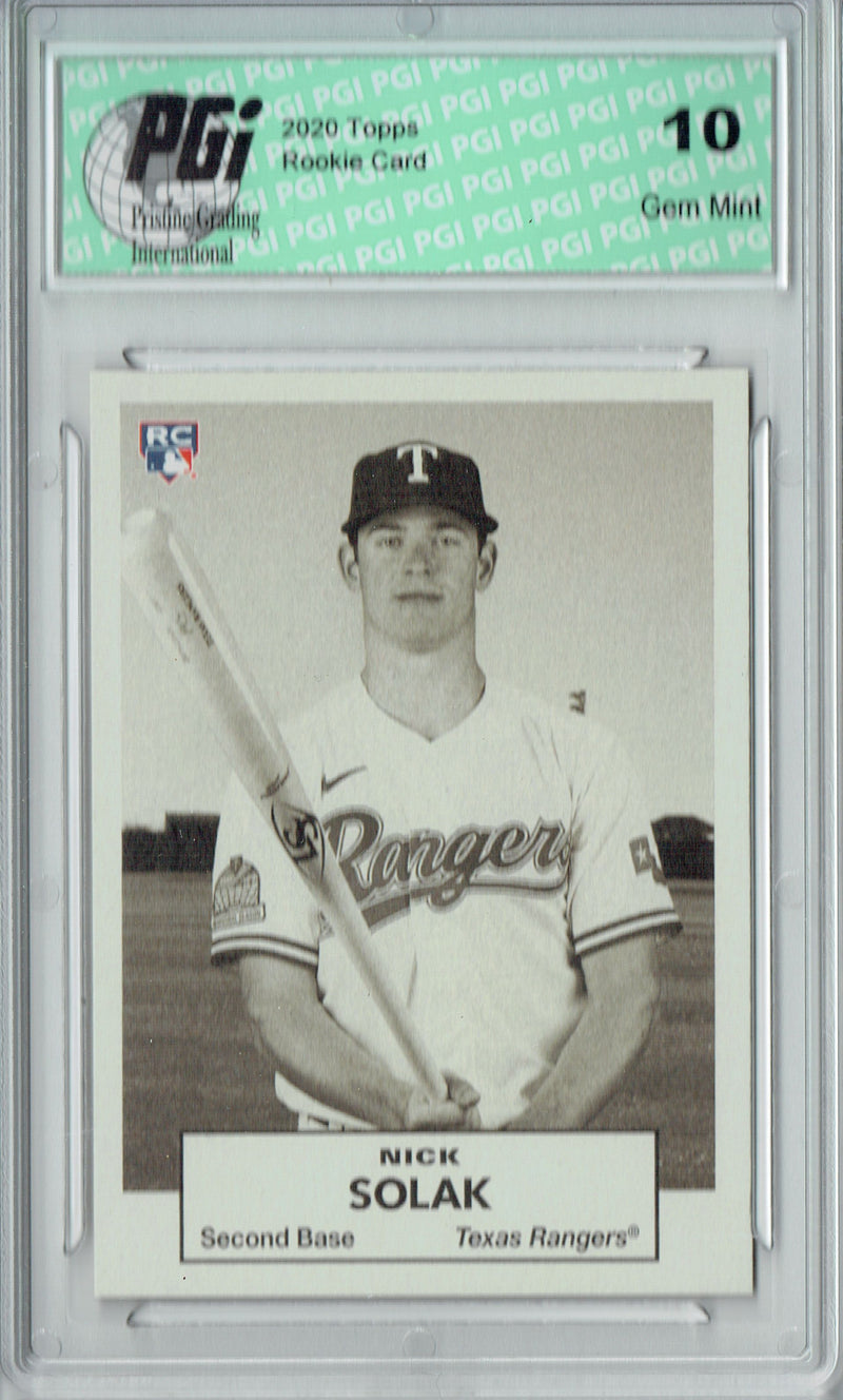 Nick Solak 2020 Topps #9 582 Montgomery Rookie Card PGI 10