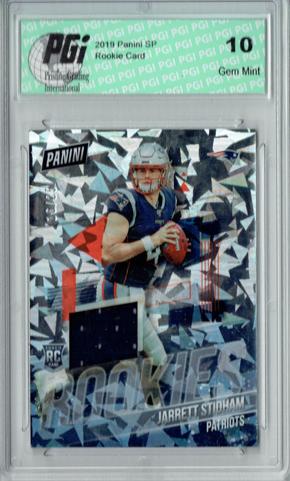 Jarrett Stidham 2019 Panini SP #RC7 Cracked Ice Jersey #16/25 Rookie Card PGI 10