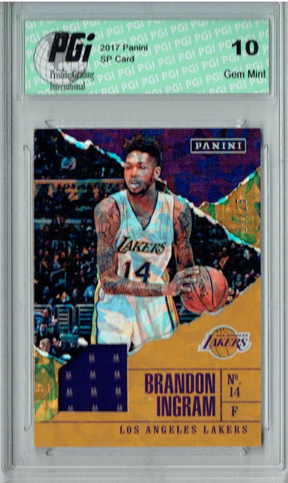 Brandon Ingram 2017 Panini #BK5 Cracked Ice Jersey #9/25 Card PGI 10