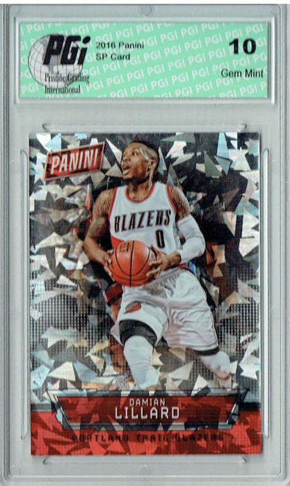 Damian Lillard 2016 Panini #17 Cracked Ice 25 Made Card PGI 10