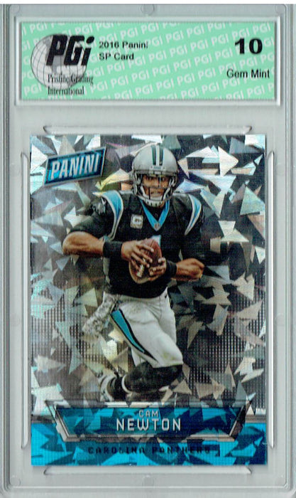 Cam Newton 2016 Panini #29 Cracked Ice #21/25 Made Card PGI 10