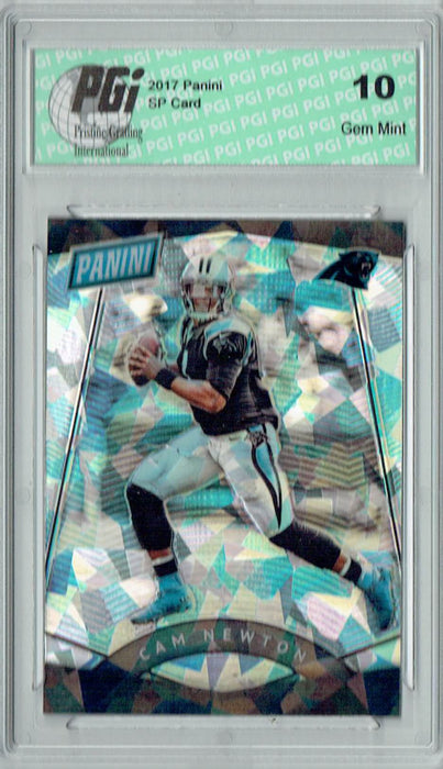 Cam Newton 2017 Panini #13 Cracked Ice SSP #18/25 Card PGI 10