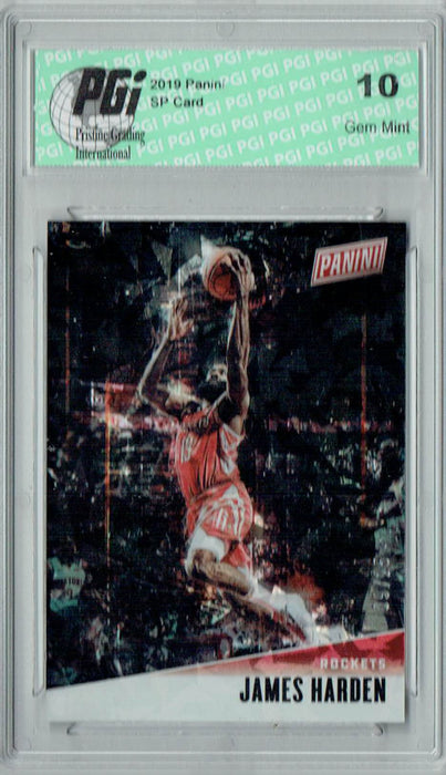 James Harden 2019 Panini #JH Cracked Ice 25 Made Card PGI 10