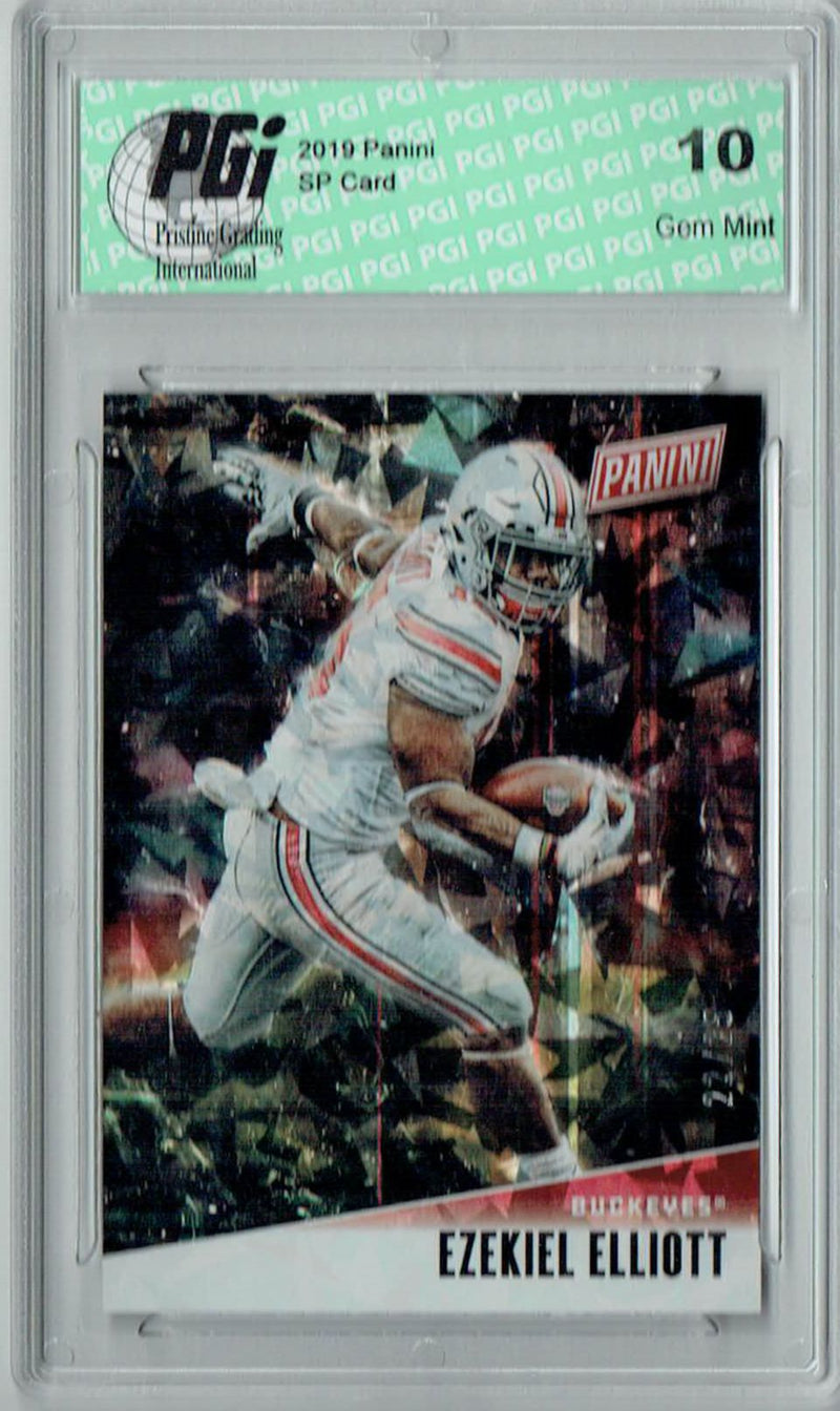 Ezekiel Elliott 2019 Panini #EE Cracked Ice #22/25 Made Card PGI 10