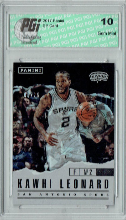 Kawhi Leonard 2017 Panini #17 Cracked Ice #8/25 Card PGI 10