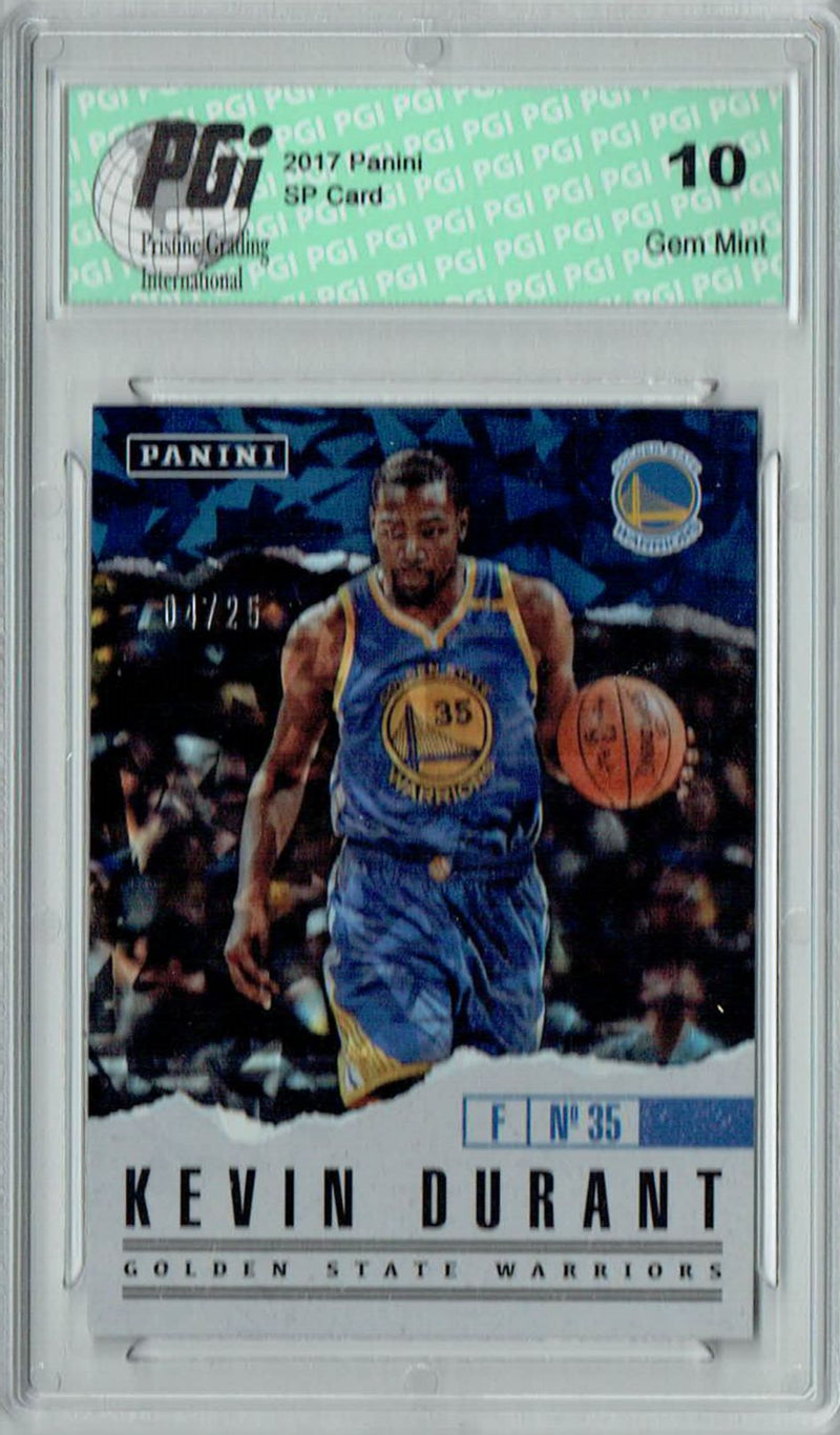 Kevin Durant 2017 Panini #1 Cracked Ice #4/25 Card PGI 10