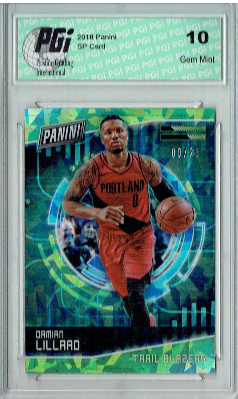 Damian Lillard 2018 Panini #2 Cracked Ice #9/25 Card PGI 10