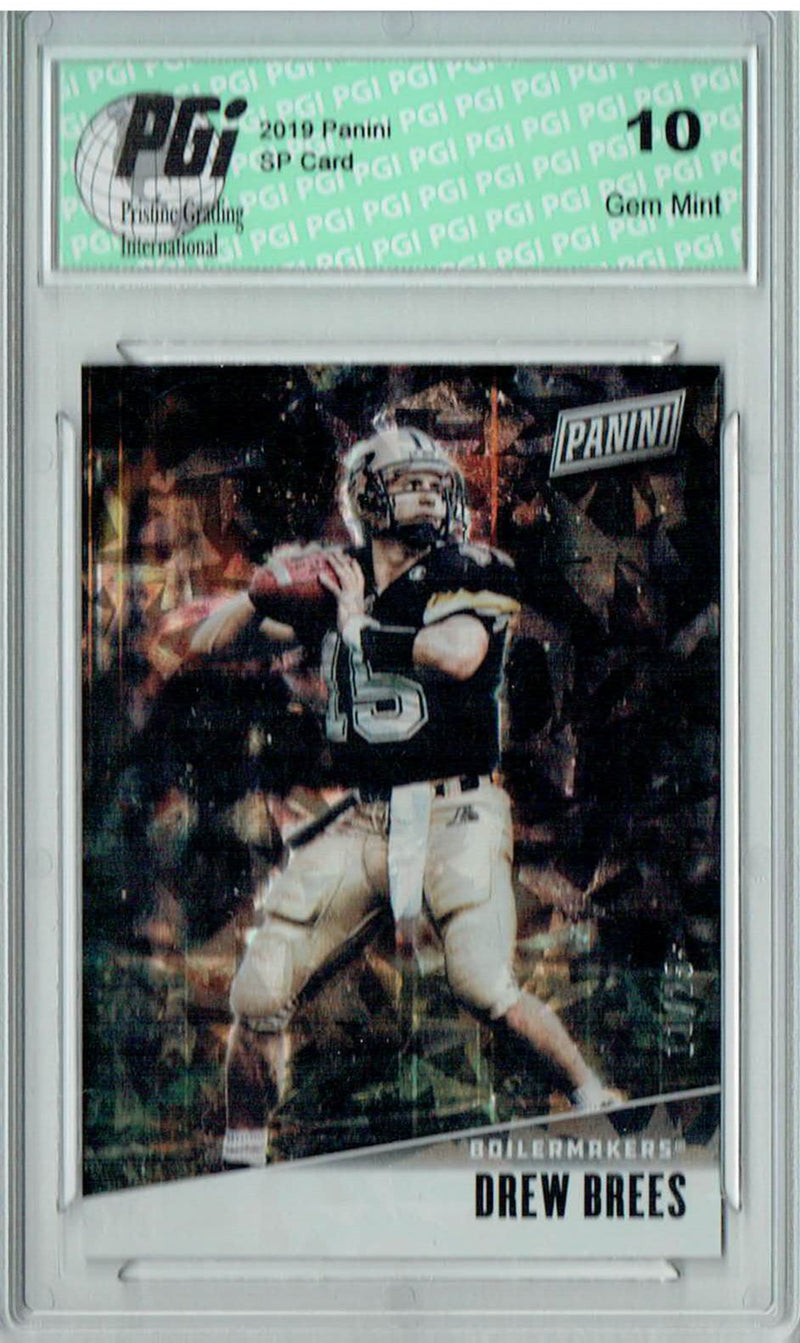 Drew Brees 2019 Panini #DB Cracked Ice #11/25 Card PGI 10