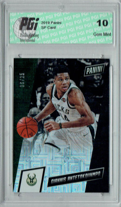 Giannis Antetokounmpo 2019 Panini #55 Squares SSP #8/25 Card PGI 10