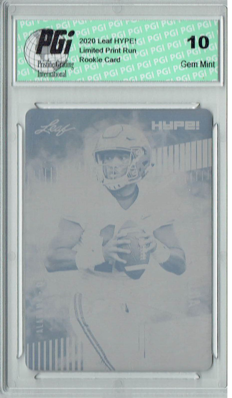 Tua Tagovailoa Rookie Card Miami PGI 10 Gem Mint Football Trading Card 2020 Leaf HYPE! #29A 1/1 Printing Plate Yellow