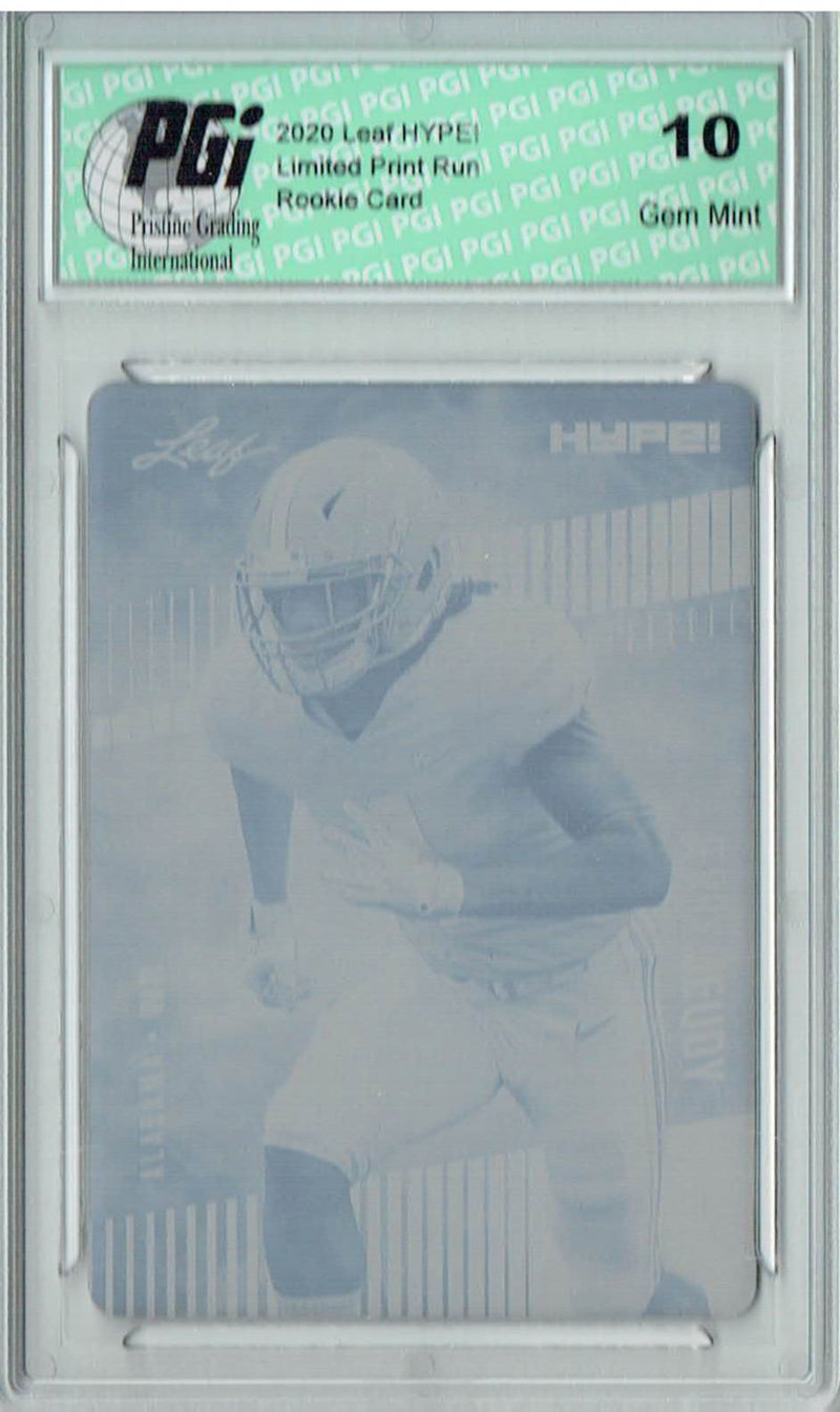 Jerry Jeudy Rookie Card Denver PGI 10 Gem Mint Football Trading Card 2020 Leaf HYPE! #31 1/1 Printing Plate Yellow