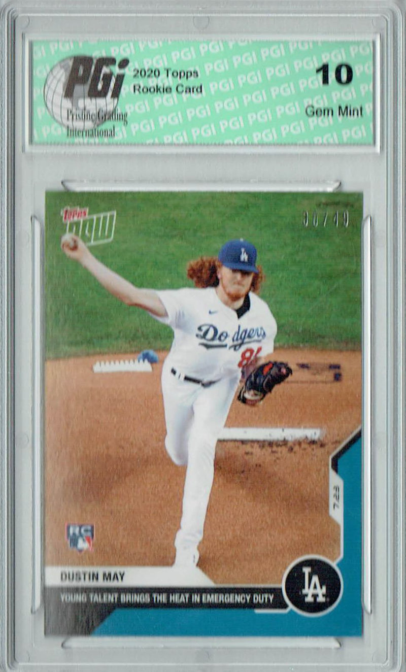 Dustin May 2020 Topps #5 Blue SP #30/49 Rookie Card PGI 10