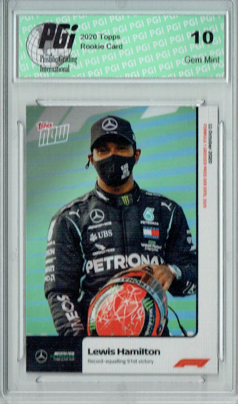 Lewis Hamilton 2020 Topps Now #006 Ties Schumacher Rookie Card PGI 10
