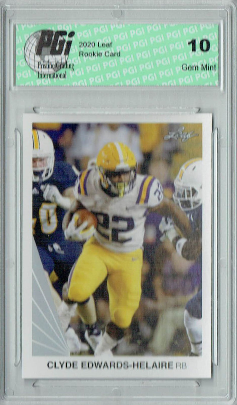 Clyde Edwards-Helaire Rookie Card Kansas City PGI 10 Gem Mint Football Trading Card 2020 Leaf #7 Iconic 1990 Design SP