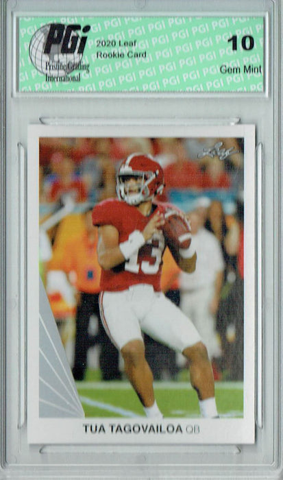 Tua Tagovailoa 2020 Leaf #2 Iconic 1990 Design SP Rookie Card PGI 10