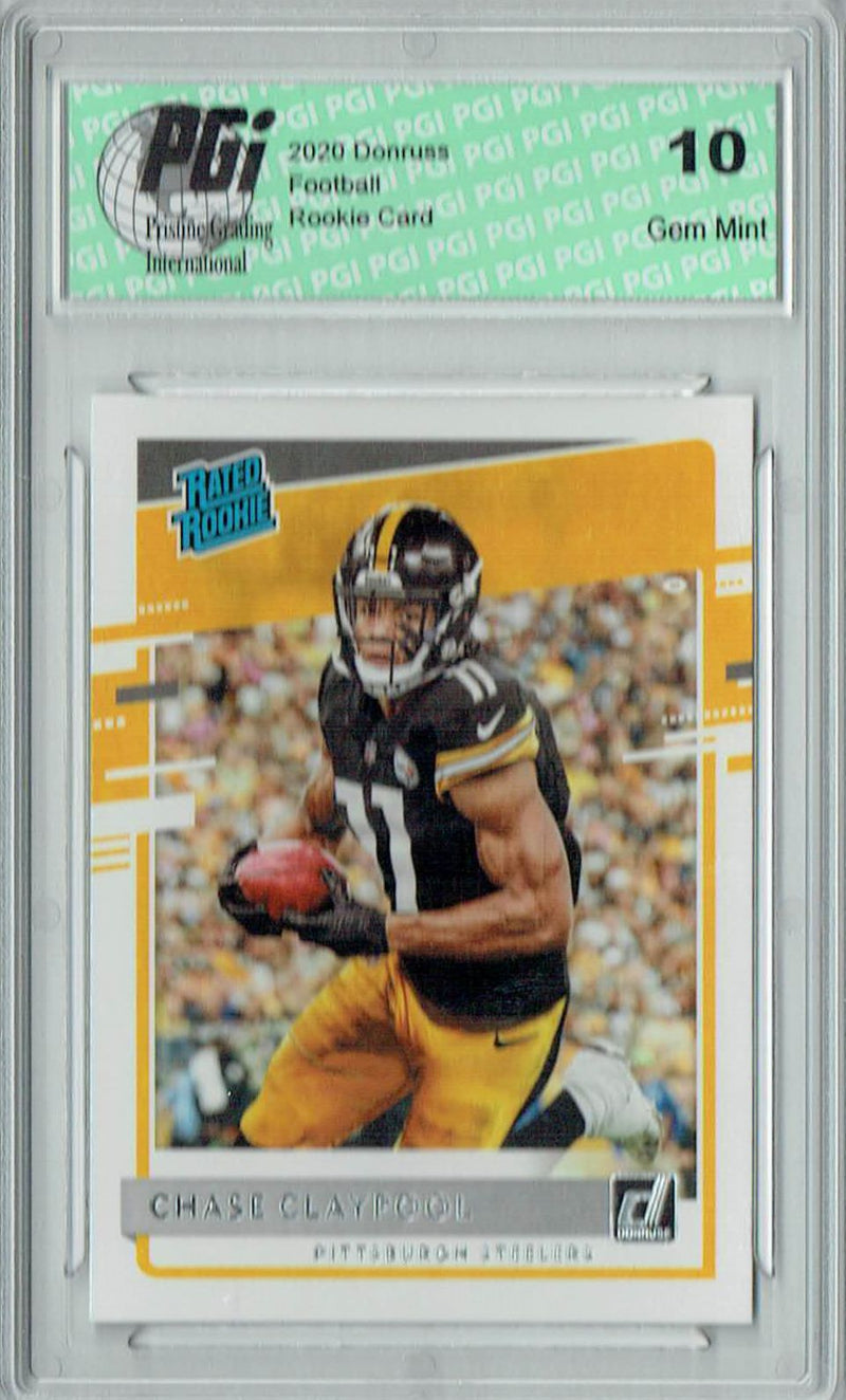Chase Claypool 2020 Donruss #327 Pittsburgh Rated Rookie Card PGI 10