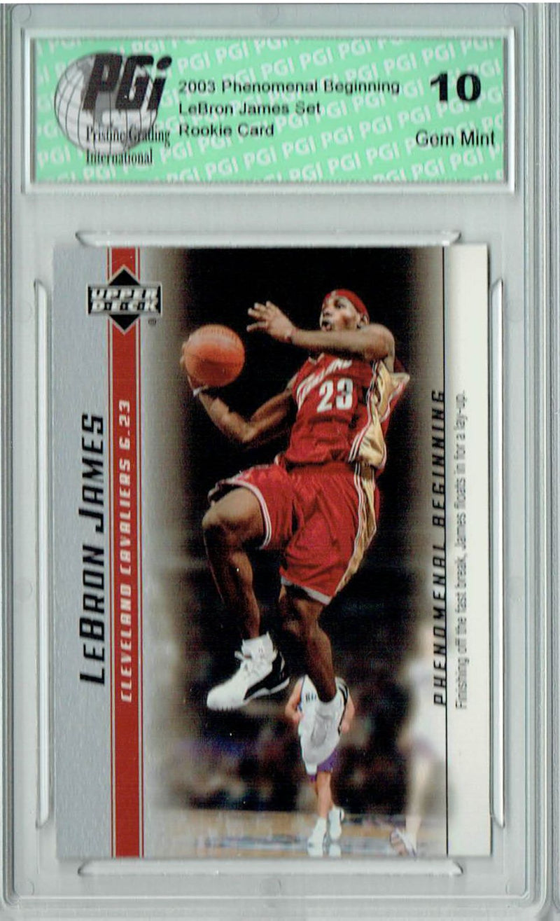 LeBron James 2003 PHENOM Upper Deck Set PGI 10 Rookie Card 7