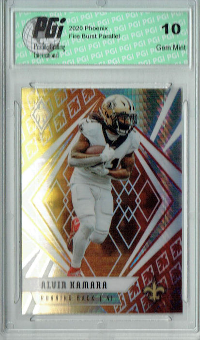Alvin Kamara 2020 Phoenix #11 Fanatics Fire Burst Card PGI 10