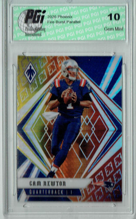 Cam Newton 2020 Phoenix #13 Fanatics Fire Burst Card PGI 10