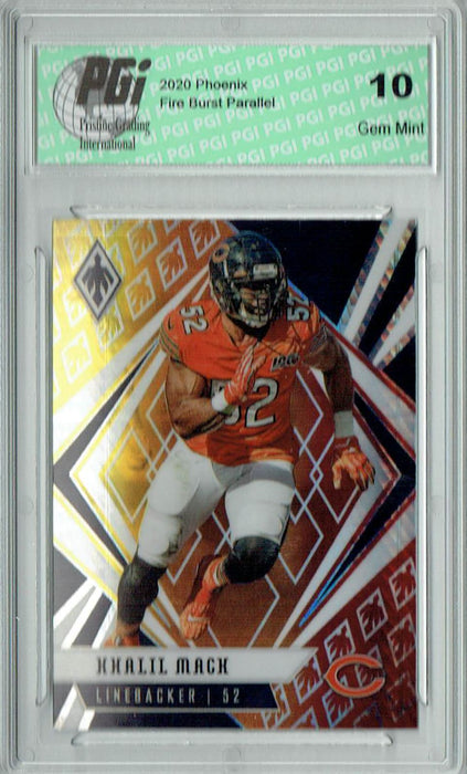 Khalil Mack 2020 Phoenix #31 Fanatics Fire Burst Card PGI 10