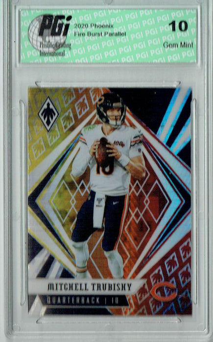 Mitchell Trubisky 2020 Phoenix #29 Fanatics Fire Burst Card PGI 10