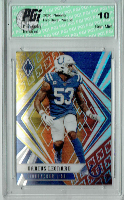 Darius Leonard 2020 Phoenix #54 Fanatics Fire Burst Card PGI 10