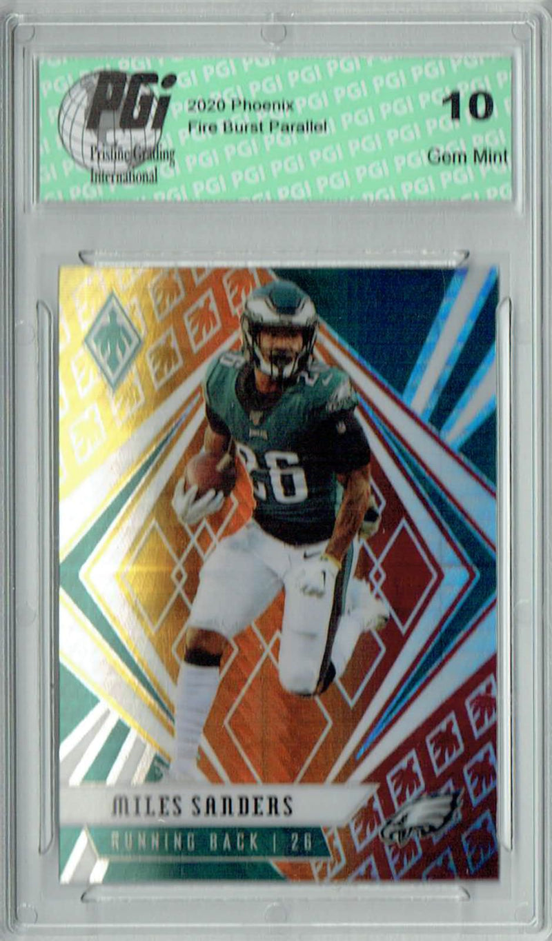 Miles Sanders 2020 Phoenix #75 Fanatics Fire Burst Card PGI 10