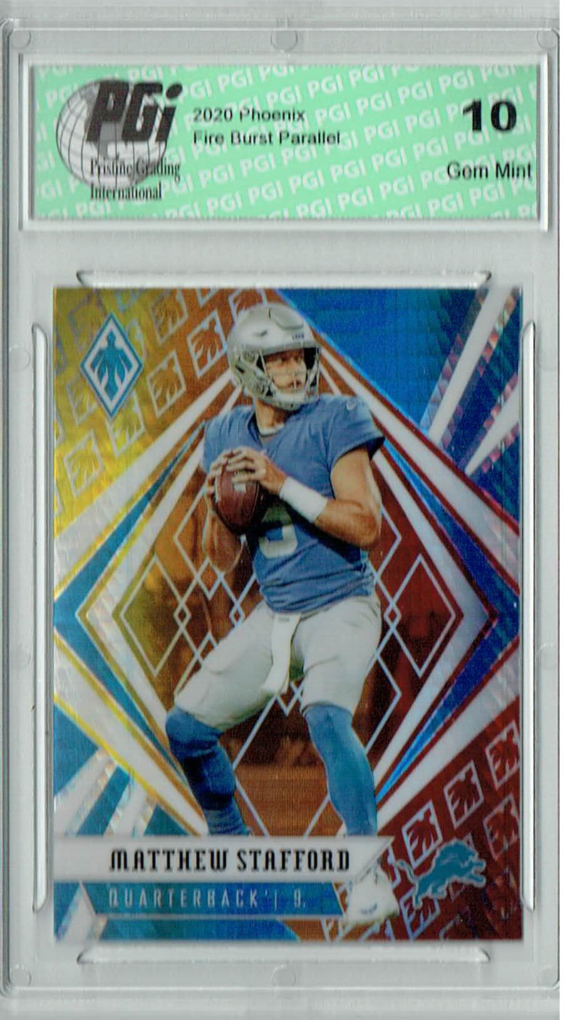 Matthew Stafford 2020 Phoenix #89 Fanatics Fire Burst Card PGI 10